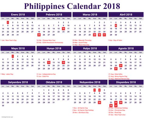 Calendario filipino .